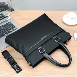 Портфели высшего качества мужские сумочки бизнес -портфель 14 -дюймовый повседневное простые дизайнерские роскошные ноутбуки пакеты на плече
