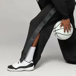 Erkek Düğmeleri Pantolon Çalışan Spor Pantolonları Erkek Günlük Jogger Basketbol Futbol Sweatpants Açık Gevşek Gevşek Hiphop Streetwears 240410