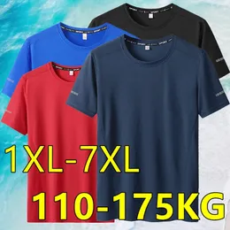 Tshirt dla mężczyzn plus rozmiar 5xl6xl Szybka suszenie okrągła szyja duża krótkie rękawie duże 240412