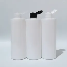 Storage Bottles 20pcs 350ml Empty White Refillable Cosmetic Bottle With Flip Top Cap Capacity Shower Gel Liquid Soap Packaging