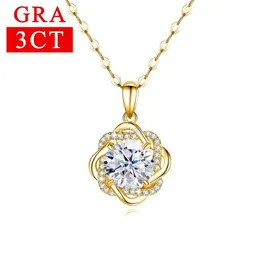 Colares pendentes Estrela de David 3ct colar de moissanite para mulheres com certificado Jóias de pendente de ouro de luxo original Christamas Gift Hot Sale 240419