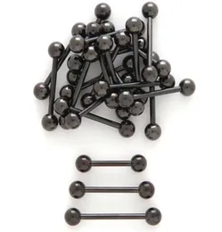 50pcs Jewelryall Black Titanium Longan Ring Bells 14g16mm Nipple Ear Body Jewelry Barbells6815157