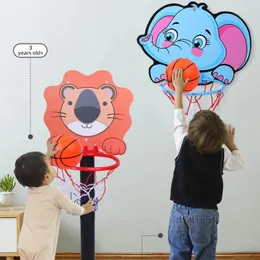 Cartoon Mini Basketball Hoop Kids Sports Toys Montessori Foldable Wall Type Basketball Backboard Throw Outdoor Indoor Child Game 240418