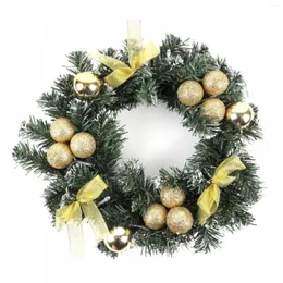 Flores decorativas pré -iluminadas Artificial Christmas Wreath |Reunido com decorações mistas e folhas de grinaldas minimalistas