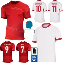 Euro Cup 24-25 Piłka nożna Polska 1 Wojciech Szczesny Jerseys National Drużyna 15 Kamil Glik 10 Piotr Zieliński 7 Arkadiusz Milik Krzysztof Piatek Football Shirt Męs