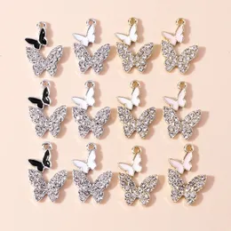 10pcs Genialne Clear Crystal Butterfly Charms Wiselds Butterfly dla biżuterii DIY, tworząc wysokiej jakości uroki akcesoria Trinket 240408