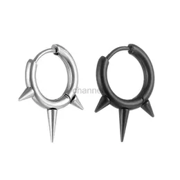 Other Punk Stainless Steel Hoop Earrings for Men Women Punk Dangle Spikes Piercing Earring 240419