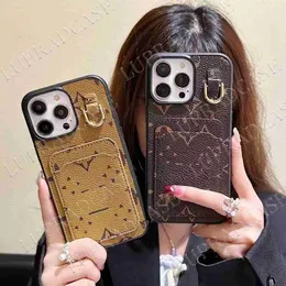 iPhone Designer Telefone Case 15 14 Pro Max Luxury Leather Card Ring Purse Hi Quality 18 17 16 15Pro 14Pro 13Pro 12Pro 13 12 Casos com Box Woman Girls 918