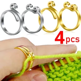 Вязание кольца Clochet Loop Rings Knittied Diy пряжа пряда с более быстрым держателем кольцо наперф -регулируемый вязаный крючковый швейный