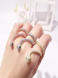 New Trendy Cubic Zirconia Stones Green Eyes Ring Jewelry Copper Average Size Rings for Women Gift3474748