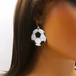 Altri sport a sfera esagerati orecchini di serie multicolore acrilica per le donne fan indossano gli orecchini 240419
