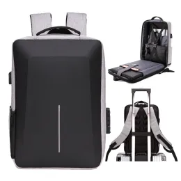 Rucksäcke Black Hard Shell Bag Freizeit Pendeln wasserdichte leichte Business Rucksack Herren Rucksack Antitheft -Lock -Computertasche