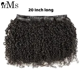 240G14pcs Dikişsiz çiğ Birmanya Kinky Curly Clip Ins İnsan Saç Yms Full Head 4A4b Görünmez PU WEFT 240401