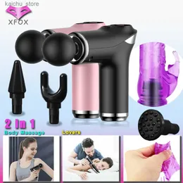 Elektrische Massager Xfox Massage Gun Deep Gewebe Strike Muskelmassaget tragbarer Körper Fitness Massager für Frauen Männer Kristallmassage Y240425