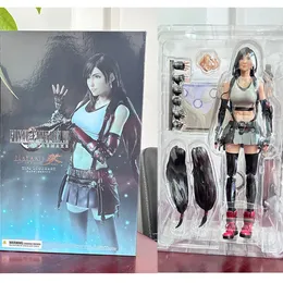 Tifa Play Arts Figura KAI VII Remake Vestido Lockhart Ver Sephiroth Cloud Figuras de ação Figuras do brinquedo Modelo 25cm 240407