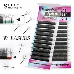 False Eyelashes 4D/3D Plus W Shaped Lashes Easy Fan Eyelash Extensions Premade Volume Faux Cils Natural Soft Lash Supply Makeup