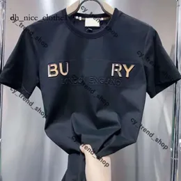 Bembury Tasarımcı Erkekler Burrberies T-Shirt Bayberry Shirt 3d Mektuplar Erkek Kadın Tshirt Berberry Gömlek Pamuk Günlük Kısa Kollu Sokak Giyim Üstleri Kadınlar İçin Tees 907