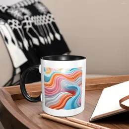Becher Pastell abstrakt wirwirt Kaffee Sommer für Esstisch Keramik Becher Glattes Tassen Körper