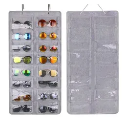 16 слотов войлочных очков держатель для солнцезащитных очков для хранения стекла на височной пакете настенные карманные шкафы для хранения шкафы для хранения шкафы 240419