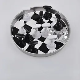 Nowy 2024 Manicure Chessboard Plate Uchwyt kryształowy klejnot stojak ćwiczeń Lotus manicure szachure - do manicure szachowni