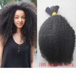 100g Afro Kinky Bulk 1 fasci Peli intrecciati umani Bulk senza trama mongola Mongole Peli di massa ricci per intrecciare capelli1662959