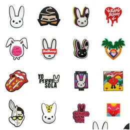 Bebido STS MOQ 20pcs Bad Bunny Custom Sile St Toppers Er Charms Buddies Diy Decorative 8mm Party Party Drop Drop Delivery Otazr