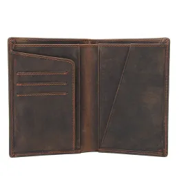 Holders Luufan Vintage Genuine Leather Passport Card Holder RFID Credit Card Wallet Flight Ticket Holder Purse Men Male Checkbook Holder