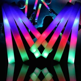 Party Decoration 30pcs LED Foam Glow Sticks Cheer Tube Flashing Light Up Luminous Stick Birthday Wedding In The Dark Supplies