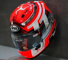 Arai Rx7x Isle of Man TT IOM Red Full Face Helm Off Road Racing Motocross Motorcykelhjälm