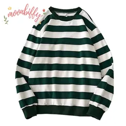 Herbst Winter Hoodies Round Neck Stripe Sweatshirt Pullover Tops Striped Oversize Long Sleeve T -Shirt Harajuku Sweatshirts 240411