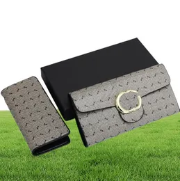 Casual Card Holder Money Clips Metal Letter Buckle Wallets Män Kvinnor Business Style Purse Double Letter Designer Long Flip Wallet4134065