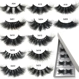 Falsche Wimpern 25 mm Mink Ganze flauschige 25 -mm -Wimpern 5103050 Paare Dramatische lange 3D -Masse Make -up9897180