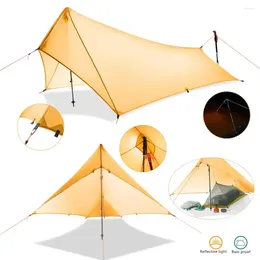 텐트 및 대피소 Ultralight 310g 플라이 시트 텐트 방수 20D 더블 사이드 실리콘 코팅 나일론 캠핑 레인 커버