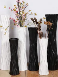 POTS PLANTERS POTS Hög trä Vase Plant Modern Long Pot Minimalistiska golvtillbehör Torr blomma vardagsrum Jarrones Hemdekoration Bi