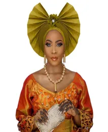 Fashion Auto Gele Headtie Afrikanische nigerianische Frauen traditionelle ASO Oke AutoGele -Fan -Form für Hochzeitsfeiern44571196154933