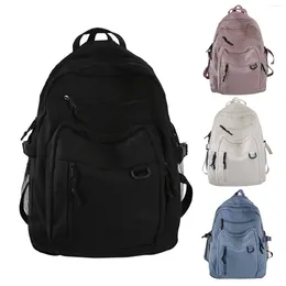 Bolsas escolares estudantes de grande capacidade Backpack Backpack Solid Color Multi Layer Pocket School Sagan para viagem