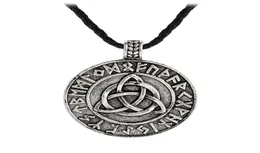 Valknut Pagan Amuleet Vegvisir Viking Wax cord Scandinavian Norse Jewelry Runes Pendant Necklace8846289