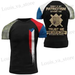 Erkek Tişörtler Moda Yeni Sıcak Çek Ordu 3D T-Shirt Erkekler için Bayrak Baskı Veteran Asker Büyük Boy Giyim