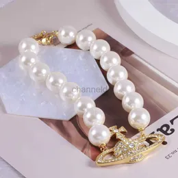 Other European and American fashion exaggerated large pearl earrings necklace 240419