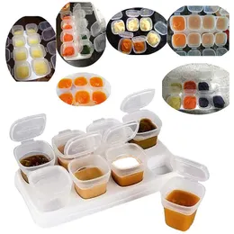 Storage Bottles 8 Pcs Baby Food Boxes Born Toddler Feeding Containers Sprout Cups With Tray Reusable Stackable Child Kids Block Set