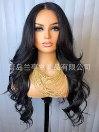 parrucche ricci umane Wigs womens nere parrucche in pizzo anteriore full wave grandi capelli ricci lunghi fibra di fibra di fibra di fibra