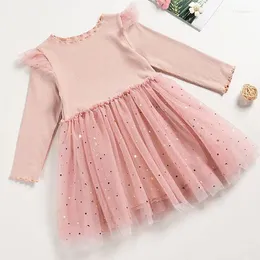 Abito da ragazza vestito da ragazze vestito rosa Magh Mash Princess Autunno Autunno TUTU CAMBINO BALLO