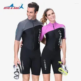 Women's Swimwear Couple Style One-piece Surfing And Diving Suit Quick-drying Sunscreen Wetsuit Short-sleeved Swimsuit Trunks SCR Shorts