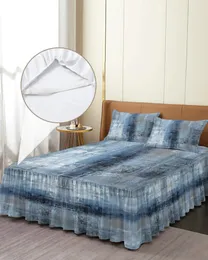Sängkjol Farmhouse Oil Målning Textur Abstrakt konstmonterad sängäcke med kuddväskor Madrass Cover Bedding Set Sheet