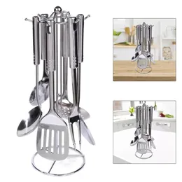 7 PCs utensílios de cozinha de cozinha Conjunto de ferramentas de cozinha de aço inoxidável durável Turner 240418