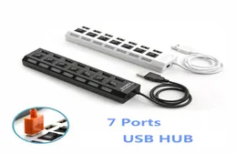 USB 20ハブパワーストリップ7ポートソケットLEDライトアップコンセントレーターマウスキーボード充電器PCデスクトップLAP5257723用スイッチACアダプター