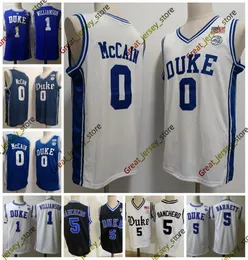 NCAA Duke Blue Devils College Basketbol Formaları 0 Jared McCain 5 Paolo Banchero 1 Williamson 2024 Erkek Kadın Gençlik