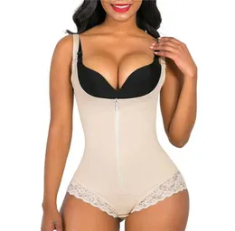 Postpartum body shaper formewear för gravida kvinnor sömlösa korsett mage kontroll colombian bälte spets dragkedja openbust bodysuit 21086869