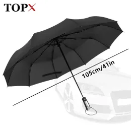 Umbrellas Business Windproof 3 Folding Automatic Umbrella Rain Women Auto Luxury Gift Big Umbrellas Rain For Men 10K Parasol Travel