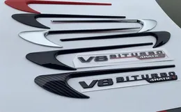 2pcs vent Fender Trim Emblem Blade Logo V8 Biturbo 4matic für Mercedes Benz AMG V8 C200 C300 E300 E400 W213 Auto Seitenaufkleber5530945